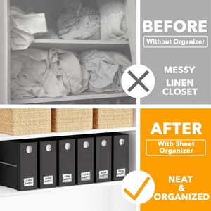 Lot de 6 organiseurs de draps pliables avec fenêtre, pour lits Queen et King, rangement de linge de maison - Product Image 2