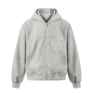 Sudadera con capucha de diamantes de imitación al por mayor para hombre, sudaderas lisas, de gran tamaño, de alta calidad - Product Image 5