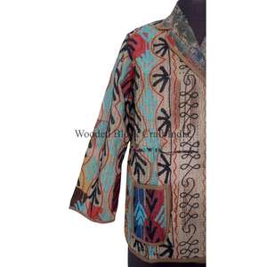Chaqueta Kantha Étnica de Punto para Verano/Invierno/Primavera, Transpirable, de Secado Rápido, Ecológica, Estilo Vintage, Informal para Salidas - Product Image 2