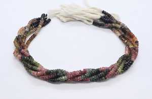 Natural Multi Tourmaline Faceted Rondelle <b>Beads</b> 13Inch Multi Tourmaline Gemstone <b>Beads</b> Natural <b>Colorful</b> Tourmaline Rondelle <b>Bead</b> - Product Image 5