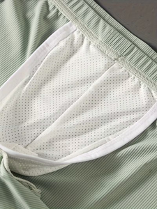 Men Knitted Solid Color Casual Loungewear Shorts Mid Rise Soft 100% Cotton All Seasons 3 Pieces - Product Image 3