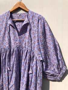 ชุดเดรสผ้าโปร่งลายดอกไม้ คอวีลึก ผ้าฝ้ายพิมพ์ลายด้วยมือ สไตล์ลำลองสำหรับฤดูร้อน ขายส่ง ระบายอากาศได้ดี แห้งเร็ว - Product Image 2