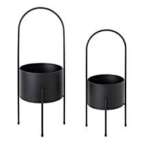 Linea Exports Inc - Ensemble de 2 jardinières modernes en métal plaqué or avec support pour la décoration de la maison et du jardin - Product Image 4