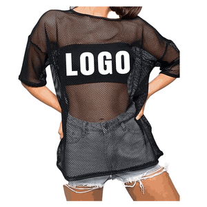 Casual Wear Factory Made Breathable Women <b>Crop</b> <b>Top</b> <b>Mesh</b> T-shirt Best Quality Polyester <b>Mesh</b> Loose Fit Eco-Friendly - Product Image 3