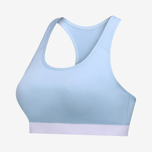 เสื้อชั้นในกีฬาผู้หญิงแบบไร้ตะเข็บ คอกลม รองรับปานกลาง ทรง Racerback สำหรับโยคะและฟิตเนส ระบายอากาศได้ดี สีพื้น ผลิตจากผ้าสแปนเด็กซ์และโพลีเอสเตอร์ - Product Image 4