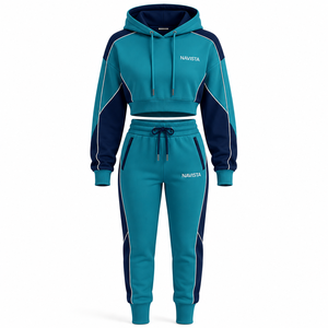 Ensemble deux pièces pour femmes, sweat-shirt et pantalon de survêtement décontracté, nouvelle mode européenne de haute qualité, style streetwear uni, respirant - Product Image 5