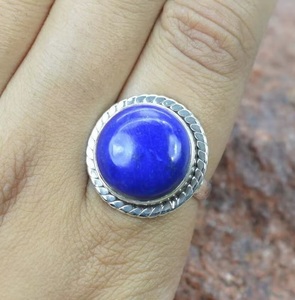 Wholesale Natural Blue <b>Lapis</b> <b>Lazuli</b> Round 925 Sterling Silver Gemstone <b>Ring</b> Handmade Elegant Fine Jewelry - Product Image 5