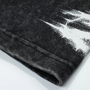 <b>Men's</b> Oversized Long Sleeve T-Shirt <b>Black</b> <b>Tie</b>-Dye Print O-Neck Street Style Knitted Fit Shirt <b>Men's</b> T-Shirts Double Sleeve - Product Image 5