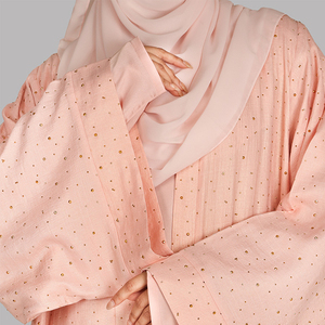 OEM Private Label Women Abaya Premium Modest <b>Islamic</b> <b>Clothing</b> with Matching Hijab Sets Satin Plaid OEM Service - Product Image 5