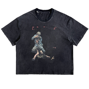 Nueva Camiseta Cuadrada Personalizada de Alta Calidad, Transpirable, 100% Algodón, Impresión DTG, Lavado Ácido, Camisetas Cuadradas de Verano para Hombre - Product Image 1