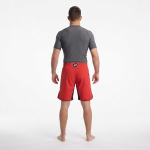 <b>Men's</b> MMA Fight <b>Shorts</b>-Red Black Polyester Spandex High Mobility Grappling BJJ Trunks Custom OEM <b>Combat</b> Apparel - Product Image 2