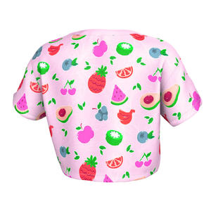 Tops cortos informales para mujer, venta al por mayor, ropa de algodón personalizable, Etiqueta Privada, fábrica OEM, moda de verano, logotipo impreso a granel - Product Image 2