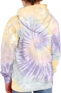 Sweat à capuche en molleton de coton gaufré tie-dye de qualité supérieure pour enfants et garçons, pull thermique épais pour tout-petits - Product Image 4