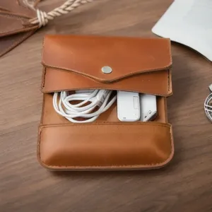 Sac de rangement pour chargeur en cuir, logo personnalisé, taille personnalisée, couleur personnalisée, produit de haute qualité - Product Image 3