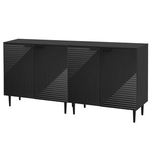 Mirod Set 2 moderni minimalisti supporto TV ripiani regolabili elegante geometrico Design porta versatili armadi per soggiorno - Product Image 5
