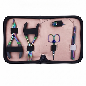 Kit Profesional de Herramientas para Extensiones de Cabello Microlink: Alicates de Crimpado y Remoción de Anillos Micro, Herramienta para Anillas Nano, Enhebrador de Bucles, Set de Salón - Product Image 1