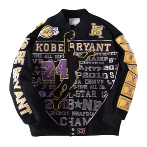 High Quality 100% Cotton Children's Spring Streetwear Racing Varsity Jacket OEM ODM Custom Embroidered Applique Patchwork - Product Image 1