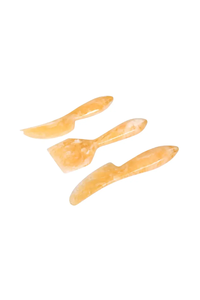 Juego de 3 Cuchillos para Queso de Resina con Mangos con Patrón de Mármol y Caja de Regalo de Madera, Aptos para Lavavajillas y Microondas - Product Image 2
