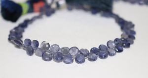 Iolite Faceted Heart Shape Beads 5,5-6mm 8 pulgadas Iolite Side Cut Heart Venta al por mayor Iolite Jewelry Beads - Product Image 2