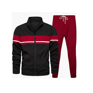 Ensemble de survêtement tendance pour homme, hiver, à capuche zippée, couleur unie, streetwear, sportswear, gym, entraînement, séchage rapide, deux pièces, couleurs personnalisables - Product Image 1