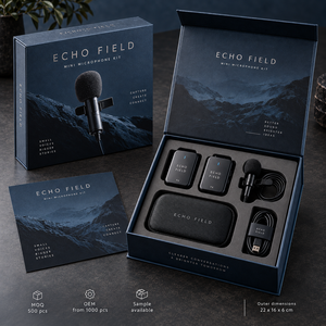 Kit de microphone ECHO Mini personnalisé, boîte d'emballage magnétique de style livre - Product Image 6