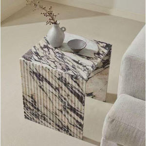 Luxury Calacatta Customized Modern Style Natural Viola Marble Side <b>Table</b> for Decorative Bedroom Hotel Interior Design - Product Image 2