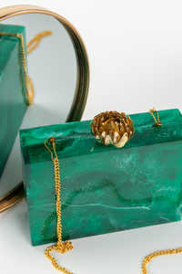 Embrague Esmeralda clásico hecho a mano Regalo de moda personalizado único para el Día de San Valentín - Product Image 6