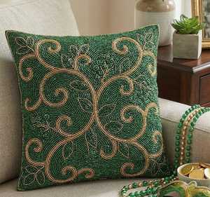 Funda de Cojín Hecha a Mano con Cuentas y Bordado Intrincado, Económica, para Sofá, Cama, Sillón y Decoración Elegante de Sala de Estar - Product Image 2
