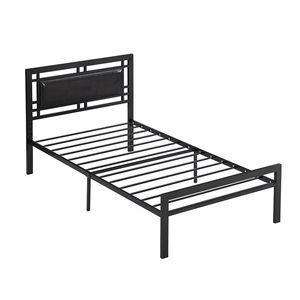 Robusta Struttura Letto in Metallo Stile Moderno, Misura Twin, Comodo Accessorio per Camera da Letto, Colore Nero - Product Image 5