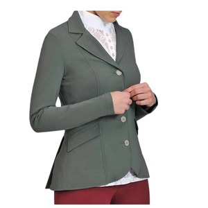 Chaqueta de Equitación Personalizada para Mujer, Color Verde Salvia, 4 Botones, Abrigo para Competición Ecuestre, Venta al Por Mayor OEM - Product Image 6