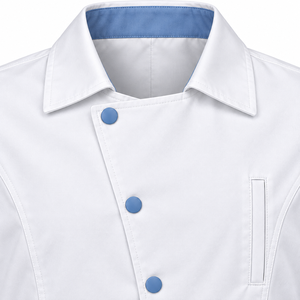Medical <b>Lab</b> <b>Coat</b> Soft <b>White</b> Diagonal Snap Spread Collar Custom Wholesale Unisex Doctor Uniform Healthcare Workwear Seam Pockets - Product Image 5