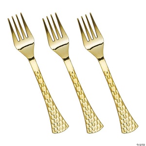 Fourchettes à dîner en acier inoxydable avec long manche martelé ustensiles de cuisine de haute qualité ensemble de fourchettes à brochet de fruits - Product Image 1