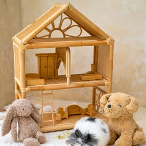 Petite maison de jeu pour enfants en rotin pour poupées moins cher prix maisons de poupée en osier faites à la main meilleur prix jouets pour enfants - Product Image 5