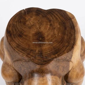 Tabourets de bar en bois recyclé, thème bouddhiste, sculptés, durables, écologiques, en bois récupéré - Product Image 4