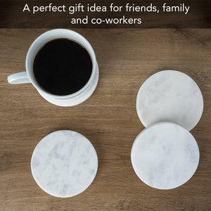 Ensemble de sous-verres de tasse à thé en marbre blanc de forme ronde les plus vendus avec agate au prix de gros pour un usage domestique sous-verres en pierre à bon prix - Product Image 4