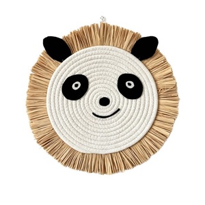 Décoration murale animale tissée nordique, petit lion, tigre, panda, épouvantail, ornement suspendu fait main pour chambre d'enfant, crèche - Product Image 2