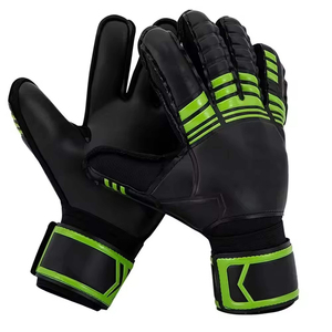 Guantes de Portero de Cuero Transpirables de Diseño Personalizado, Color Negro, Protección para los Dedos, Gruesos, para Fútbol Soccer, Adultos - Product Image 1