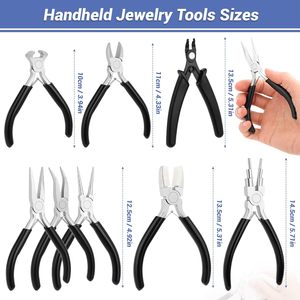 Lot de 10 outils de bijouterie en acier inoxydable avec pinces, pincettes et ouvre-anneaux pour projets de torsion de fil - Product Image 5