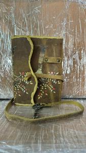 Carnet de notes/journal en cuir antique fait main, design Arbre de Vie vintage, reliure promotionnelle en papier, avec bord festonné - Product Image 6