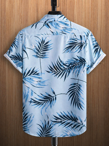 Men's Casual Beech Wear Summer Shirt 300 Grams Breathable Quick Dry Eco-Friendly Short Sleeve Floral Print Design 100% Polyester - Product Image 3