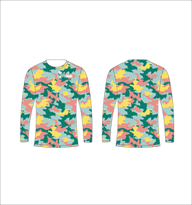 เสื้อยืดแขนยาวลายพรางสำหรับผู้ชาย แห้งเร็ว ทรงปกติ คอกลม สวมใส่สบาย ดีไซน์ลายพิมพ์ ขายส่ง - Product Image 1