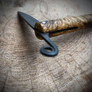 Handmade Folding Knife | Early Medieval Viking Style Pocket Knife | Carbon Steel Blade & Maple Handle - Product Image 5