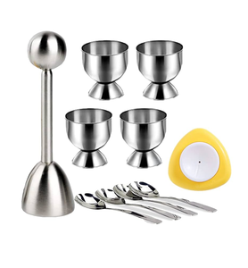 Ensemble de coupelles à œufs en acier inoxydable poli miroir argenté de haute qualité, pour hôtels, à prix abordable - Product Image 1