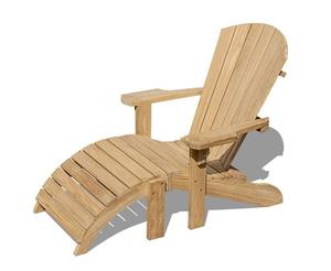 Chaise Adirondack moderne en teck avec repose-pieds, empilable, imperméable, confortable, durable, pour hôtel, appartement, cuisine, patio, salon - Product Image 5