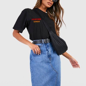 เสื้อยืดสกรีนลายตามสั่ง ผ้าโพลีเอสเตอร์/คอตตอน สีพื้น สำหรับฤดูร้อน ลายกราฟิก ทรงปกติ สไตล์สตรีทอเมริกัน ผ้าไม่ยับ เสื้อผู้หญิง - Product Image 4