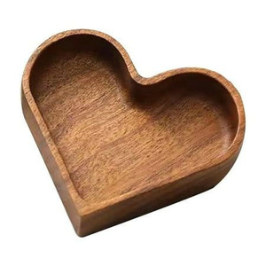 Plateau de service en bois brun écologique, peint à la main, design bohème rond, pour cadeaux, décoration de table, fabriqué au Vietnam - Product Image 6