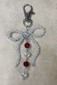 Handmade Embroidery Beaded Keychain with Intricate Floral Beadwork Decorative <b>Bag</b> Charm and <b>Key</b> <b>Ring</b> Gift - Product Image 4