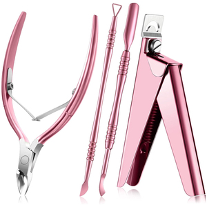 Coupe-ongles professionnel en acrylique avec repousse-cuticules, outil de soin des ongles en acier inoxydable pour manucure et pédicure, logo personnalisé OEM - Product Image 1