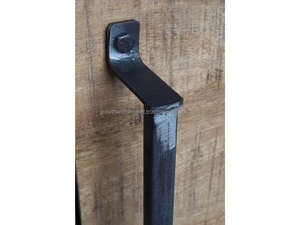 Mesa de Noche Industrial de Madera Maciza de Mango con Estructura Metálica |   Mesita de Noche Moderna con 2 Cajones y Estante Abierto para Almacenamiento | - Product Image 3