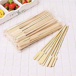 100 Pezzi Spiedini in Bambù da 6 Pollici, Piatti e Larghi, per Grigliate, Antipasti, Accessori BBQ - Product Image 2